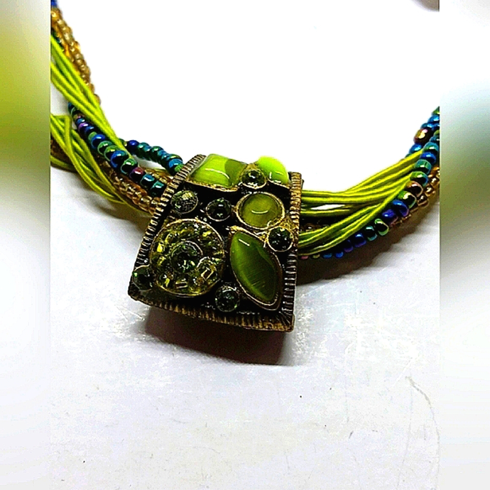 Bohemian Olive Green Necklace